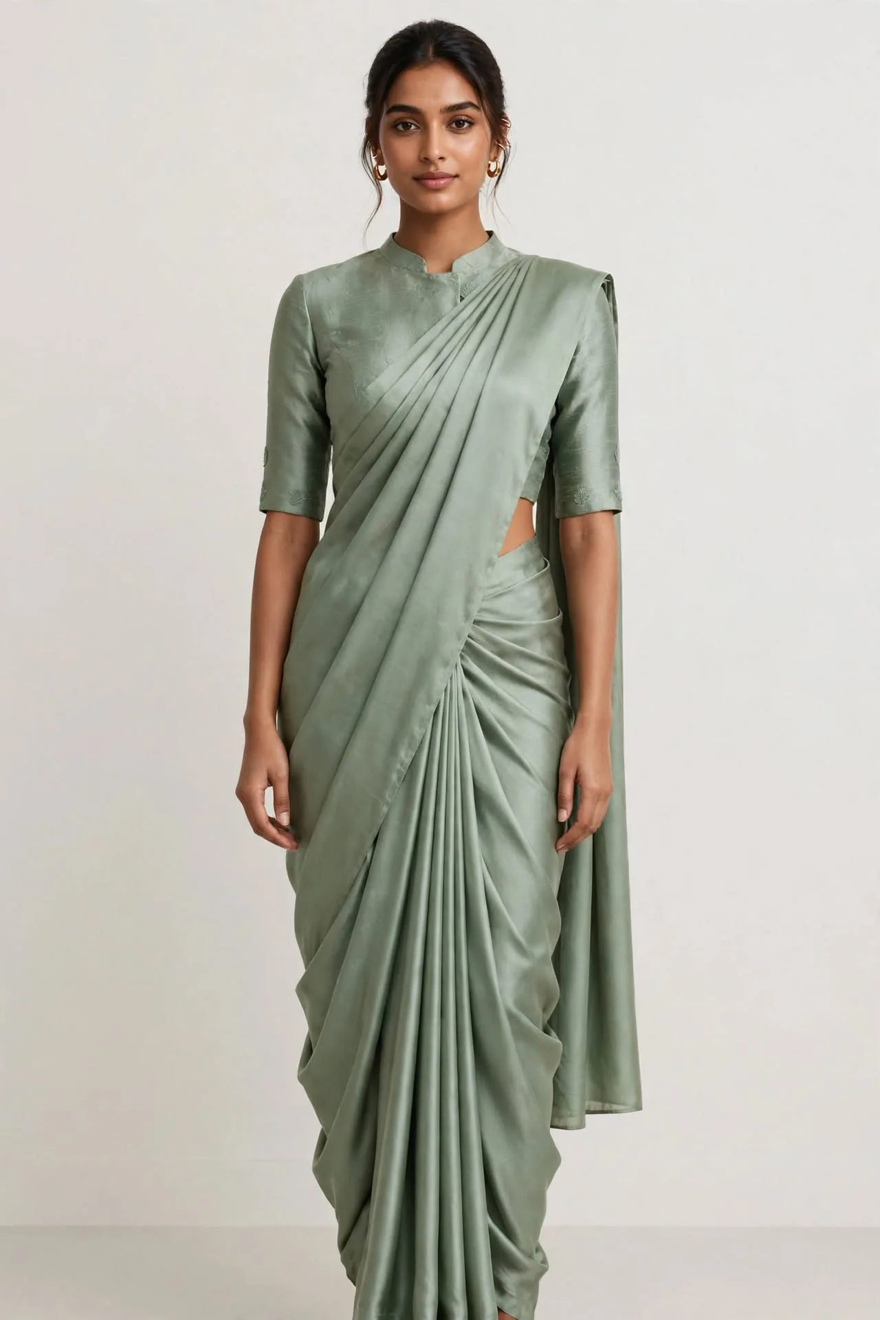 sage_green_saree_pant_drape