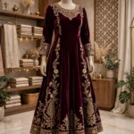 wine_velvet_anarkali