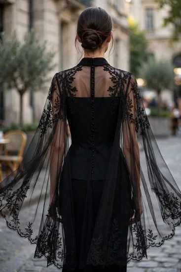 black elegante blouse