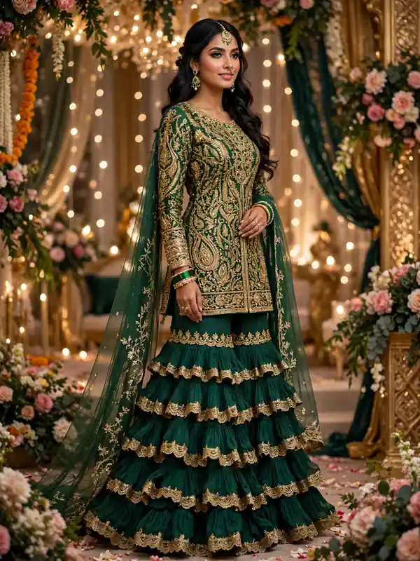 model_green_gharara_wedding