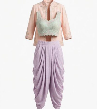 nude color indo western combination