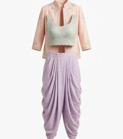 nude color indo western combination