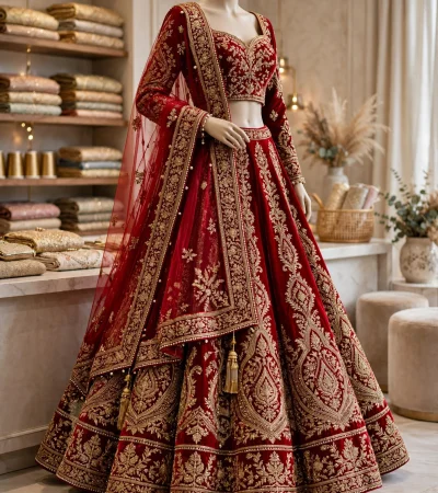 red_bridal_lehenga